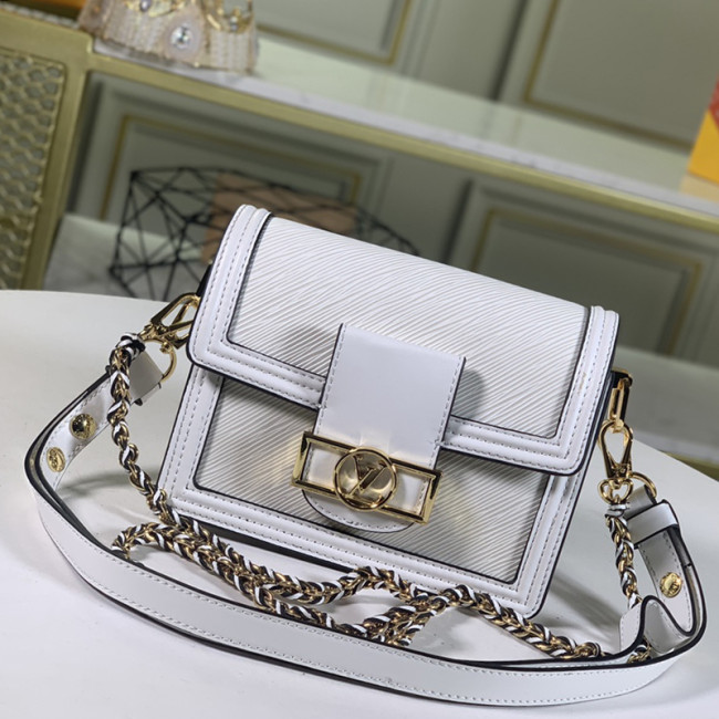 Louis Vuitton Womens Bag MINI DAUPHINE Snow Epi Leather Luxury Brand Shoulder Bags for Women with Original Box M55963 Whatapp