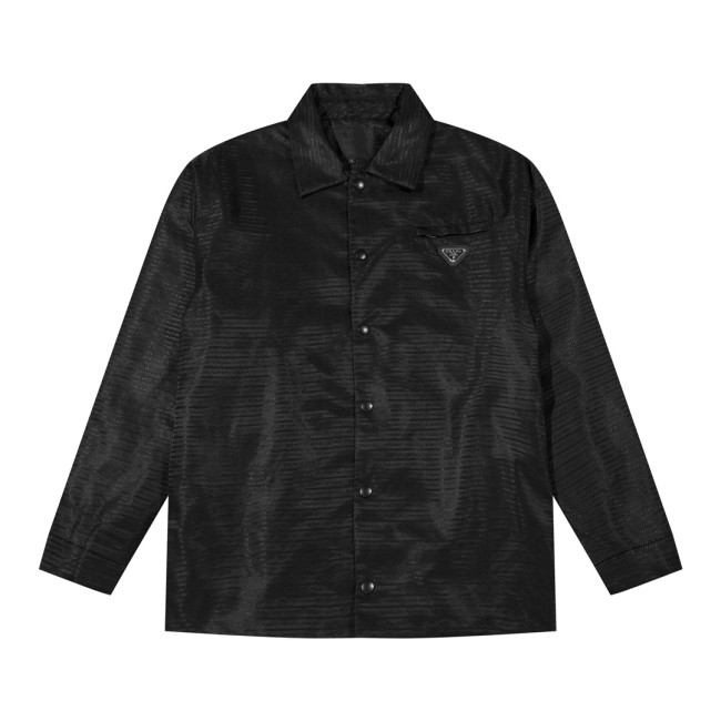 Prada Women Mens Long Sleeve Shirts Luxury Brand Mens Shirt Top Quality