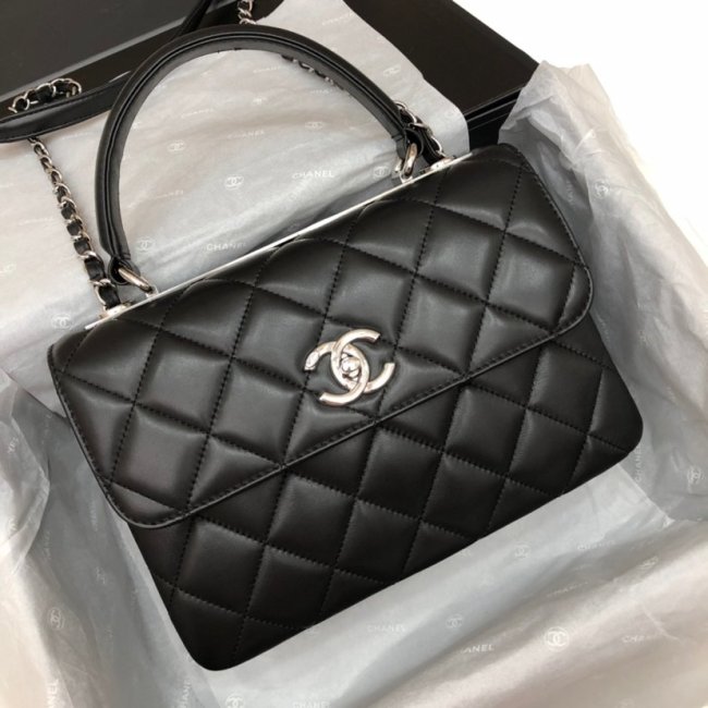 Chanel Womens Shoulder Bags Luxury Brand with Original Box Small Flap Bag With Top Handle Lambskin & Gold-Tone Metal Black Whatapp