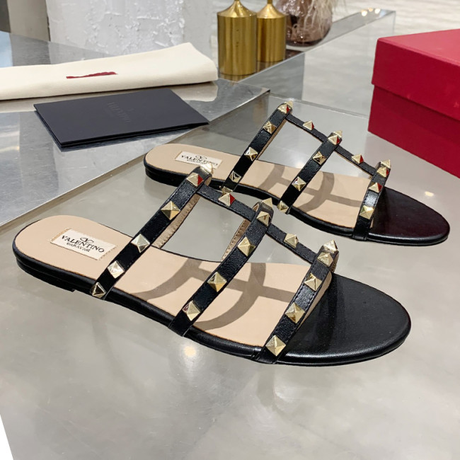 Valentino Women Shoes Mule Flip Flop Sandals ROMAN STUD SLIDE SANDAL IN QUILTED NAPPA with Original Box Luxury Brand Whatapp