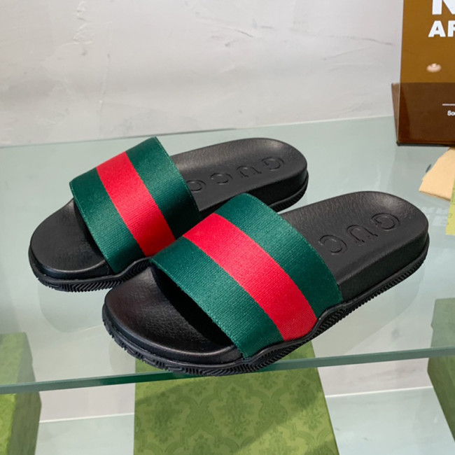 Gucci Mens Shoes Flat Sandals Slippers Luxury Brand Men's Web rubber slide sandal with Original Box 429469 GIB10 9079 Whatapp