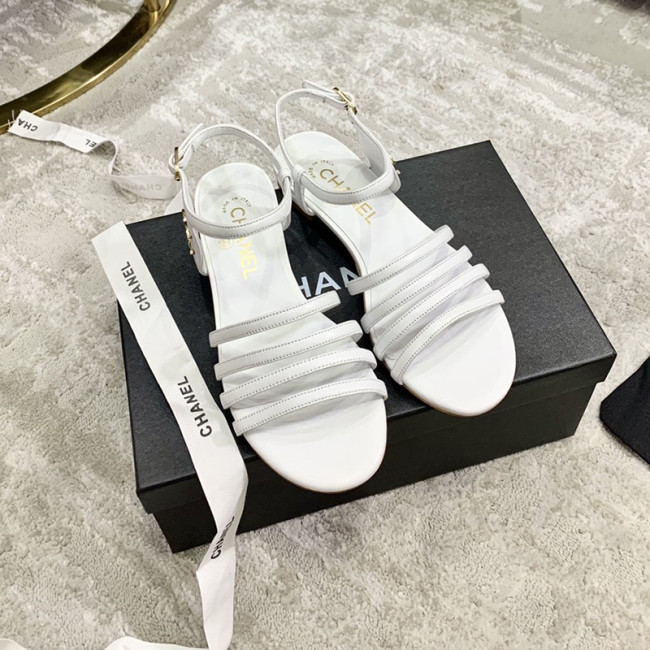 Chanel Womens Shoes Sandals Lambskin White Whatapp