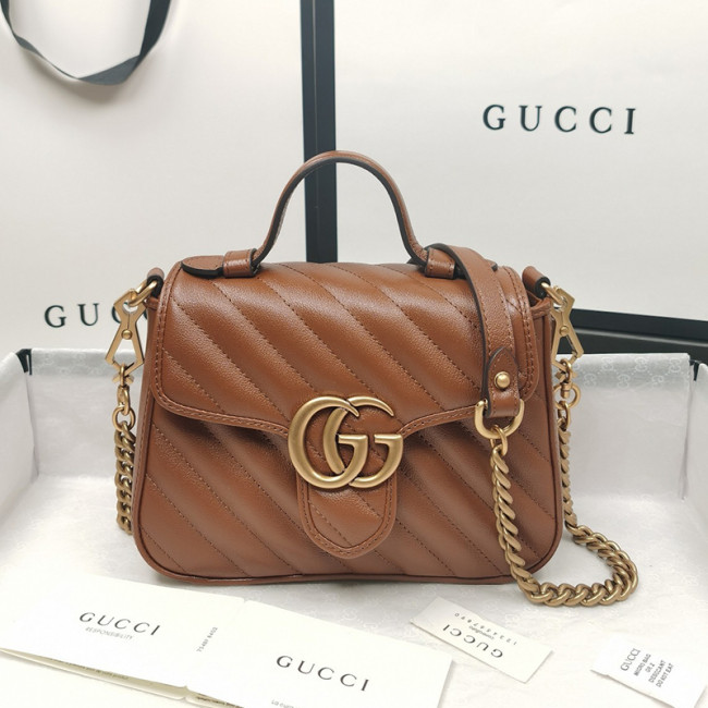 Gucci Womens Bags Handbags Shoulder Messenger Bags Luxury Brand GG Marmont mini top handle bag with Original Box Whatapp