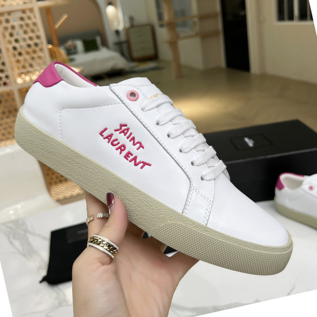 Yves Saint Laurent YSL Women Shoes Casual Luxury Brand COURT CLASSIC SL/06 EMBROIDERED SNEAKERS IN LEATHER with Original Box 61064908G109061 Whatapp