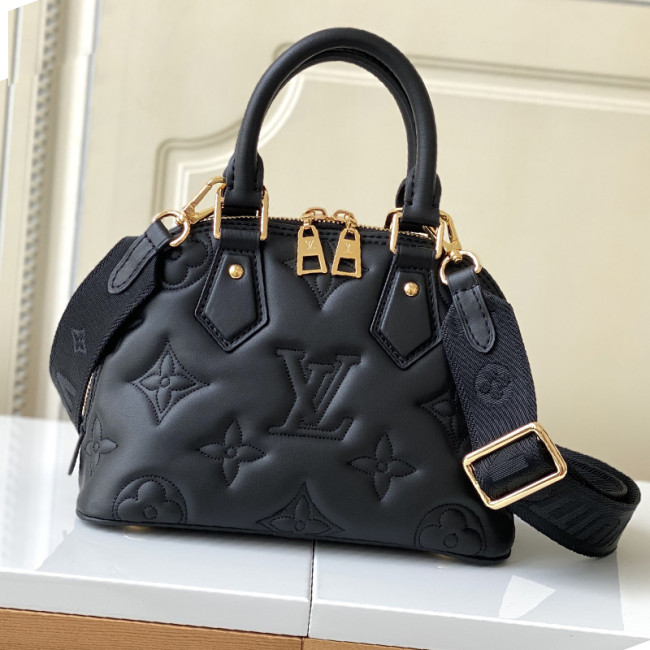 Louis Vuitton Womens Bags Handbags Luxury Brand Fashion ALMA BB with Original Box M59793 Black Quilted and embroidered smooth calf leather Whatapp