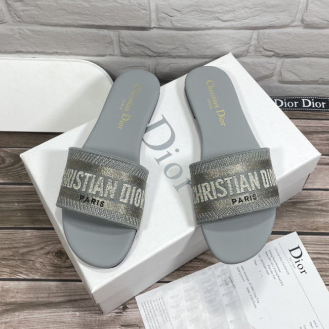 Dior Women Shoes Mule DWAY SLIDE Luxury Brand Womens Sandals Slippers with Original Box Whatapp