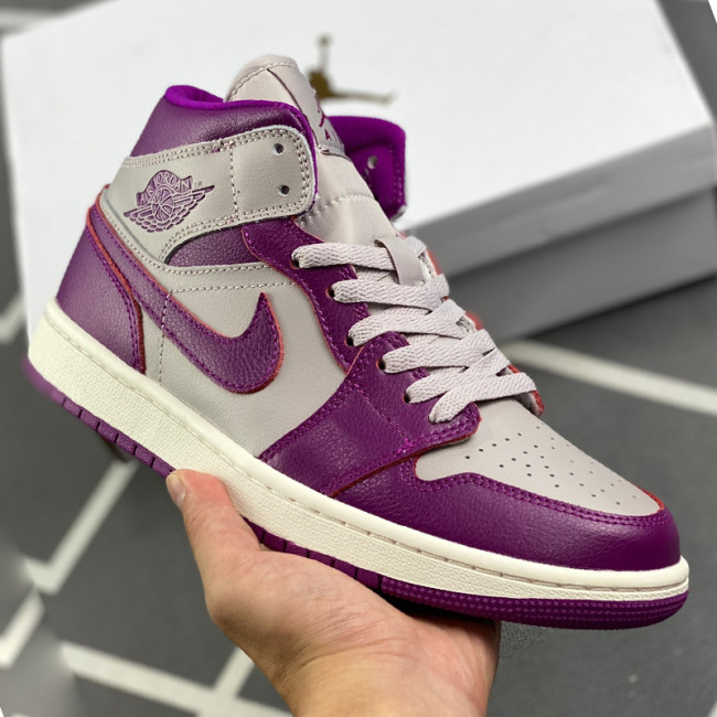 Air Jordan 1 Mid Magenta Jumpman Wings Mens Womens Shoes Sneakers with Original Box BQ6472-501 Whatapp