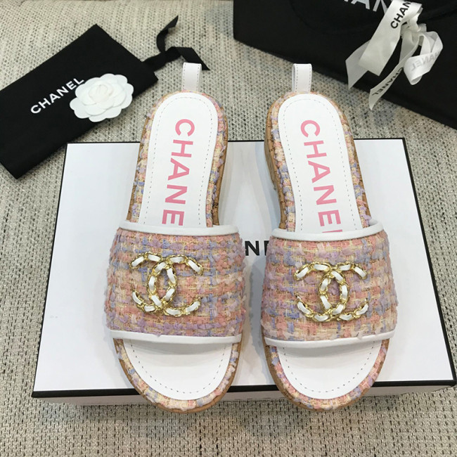 Chanel Womens Shoes Mules Tweed Whatapp