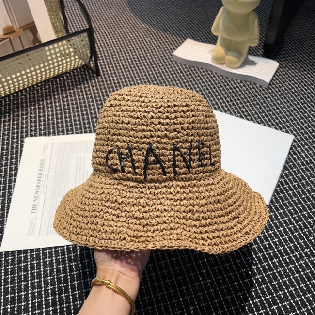 Chanel Womens Hats Luxury Brand Bucket Hat Straw Hat with Original Box