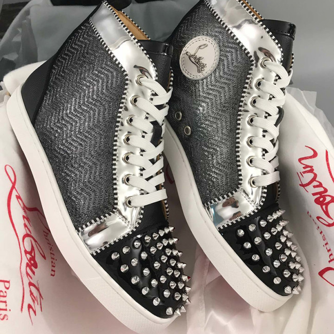 Christian Louboutin Mens Shoes Luxury Brand Red Bottom Design Louis Junior Spikes Flat with Original Box CL sneakers Whatapp