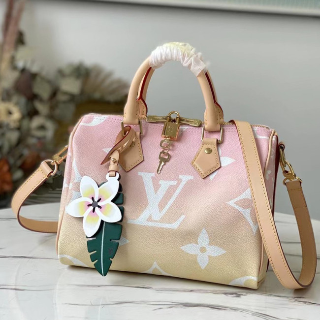 Louis Vuitton Womens Bags Luxury Brand Fashion Type SPEEDY BANDOULIÈRE 25 Pink Monogram Giant coated canvas M45724 with Original Box Whatapp