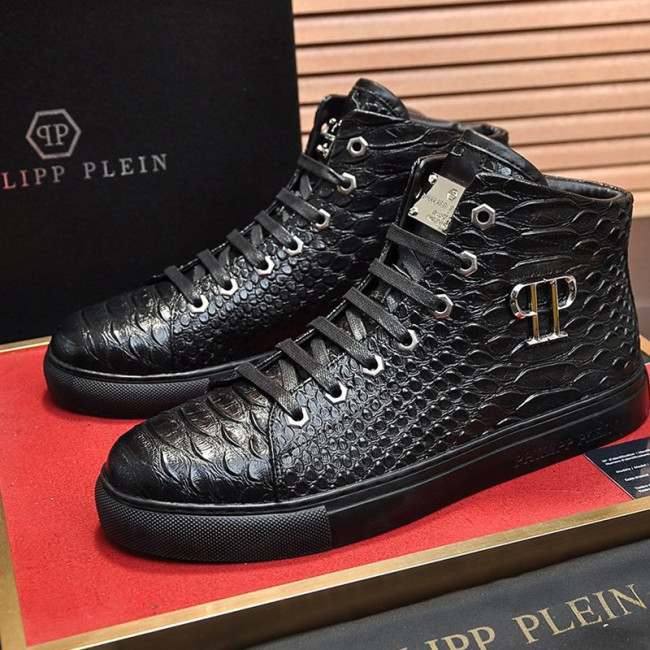 Philipp Plein Men Shoes Sneakers High Top Sneaker Fashion Design Luxury Brand Ankle Boots with Original Box Whatapp