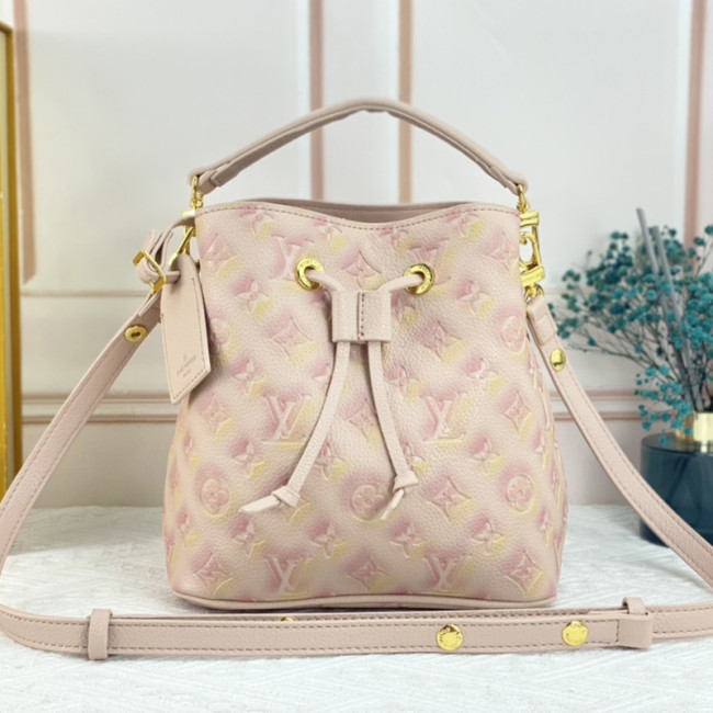 Louis Vuitton Womens Bag Handbags Luxury Brand NÉONOÉ BB M46174 Pink Sprayed and embossed grained cowhide leather Whatapp