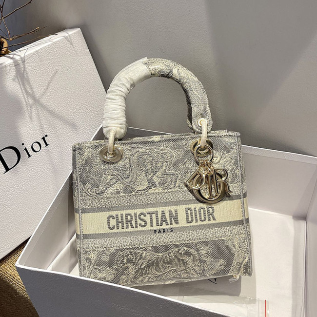 Dior Womens Bags Handbags Luxury Fashion MEDIUM LADY D-LITE BAG Gray Toile de Jouy Reverse Embroidery M0565ORGO_M932 Whatapp