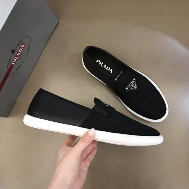 Prada Mens Shoes Casual Loafers Driving Luxury Brand Black Prada Shoes with Original Box Whatapp