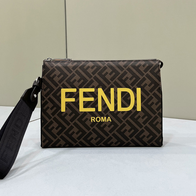 Fendi Womens Bags Clutch Luxury Brand FENDI FIRST MEDIUM Black leather bag 8BP127ABVEF0KUR with Original Box Whatapp