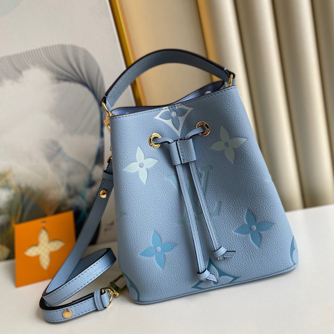 Louis Vuitton Womens Bag Crossbody Design NÉONOÉ BB Summer Blue Leather Luxury Brand with Original Box M45709 Whatapp