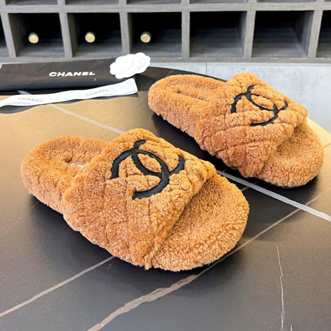 Chanel Womens Shoes Slippers Luxury Brand Winter Plus Velvet Design with Original Box Whatapp