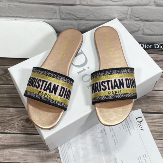 Dior Women Shoes Mule DWAY SLIDE Luxury Brand Womens Sandals Slippers with Original Box Whatapp