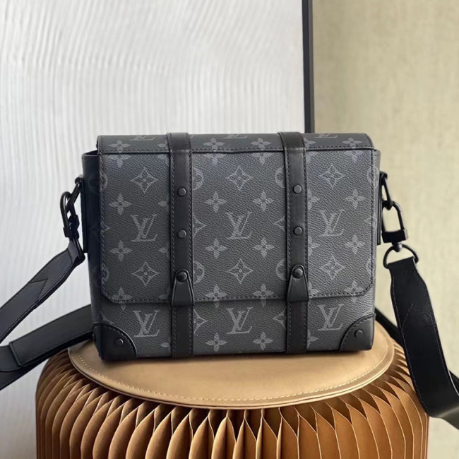 Louis Vuitton Womens and Mens Unisex Bags Luxury Brand TRUNK MESSENGER Monogram Eclipse coated canvas M45727 with Original Box Whatapp