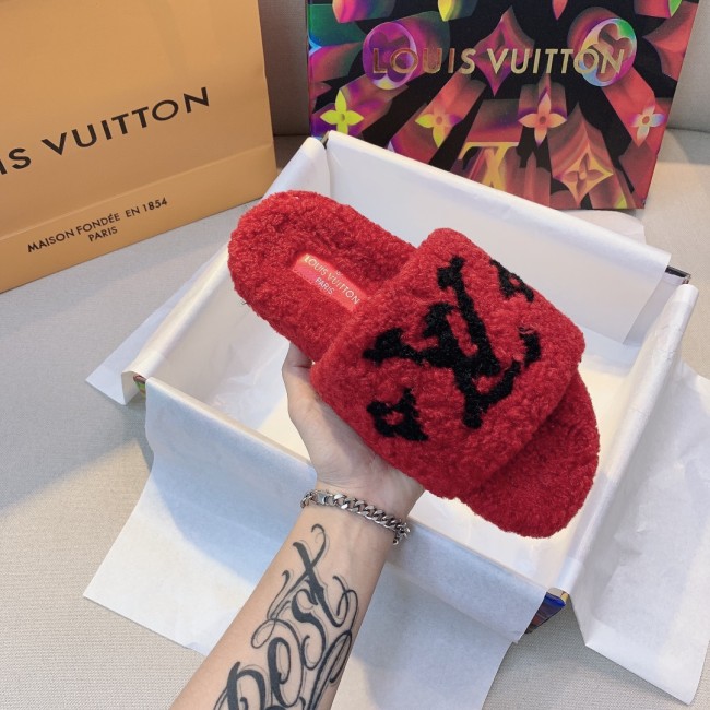 Louis Vuitton Women Shoes Fashion Winter Sandals Slippers Luxury Brand LOCK IT FLAT MULE with Original Box Whatapp