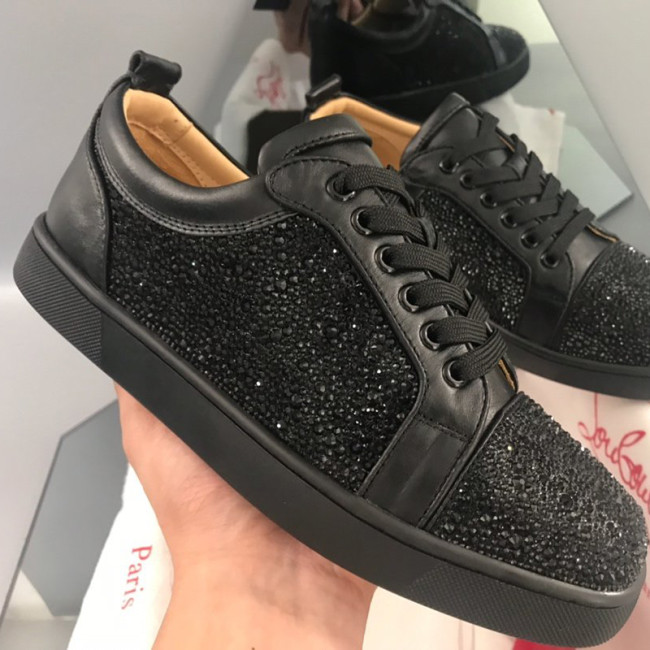 Christian Louboutin Mens Shoes Luxury Brand Red Bottom Design Louis Junior Spikes Flat with Original Box CL sneakers Whatapp