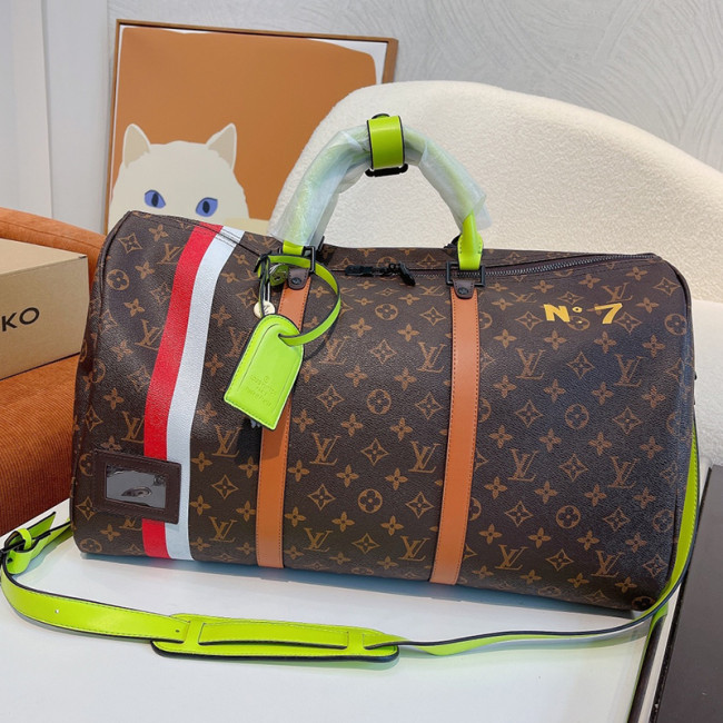 Louis Vuitton Womens and Mens Unisex Bags Luxury Brand LV Keepall Bandoulière 50 Fashion Design Travel Bag Whatapp