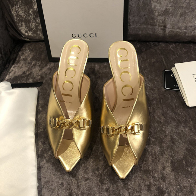 Gucci Womens Shoes Slide Sandal with Chain 7.5cm Whatapp