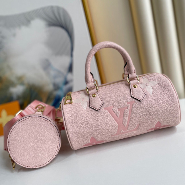 Louis Vuitton Womens Bags Shoulder Messenger Bags Luxury Brand PAPILLON BB M45707 Bouton de Rose Pink Monogram Empreinte Leather Whatapp