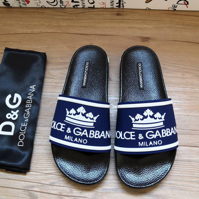 Dolce&Gabbana Womens Mens Shoes Sandals Milano Slides In Rubber And Calfskin Luxury Sandals Beach Wear with Original Box Slippers Whatapp