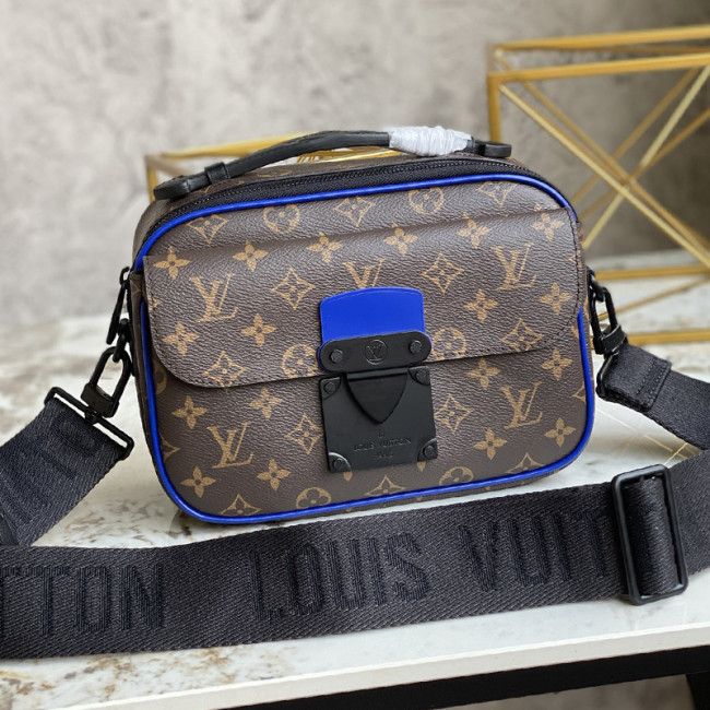 Louis Vuitton Mens Bags Messenger Bags Luxury Brand Fashion Type S LOCK MESSENGER Blue Monogram Macassar coated canvas M45863 with Original Box Whatapp