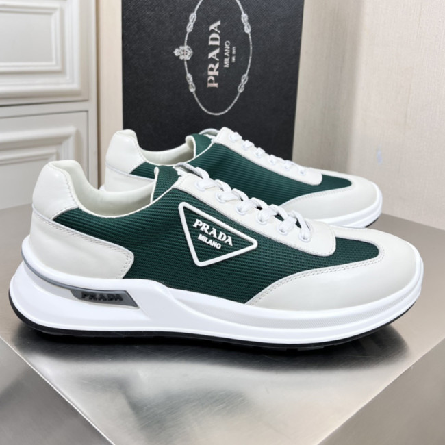 Prada Mens Shoes Casual Luxury Brand Breathable Sneakers with Original Box Whatapp