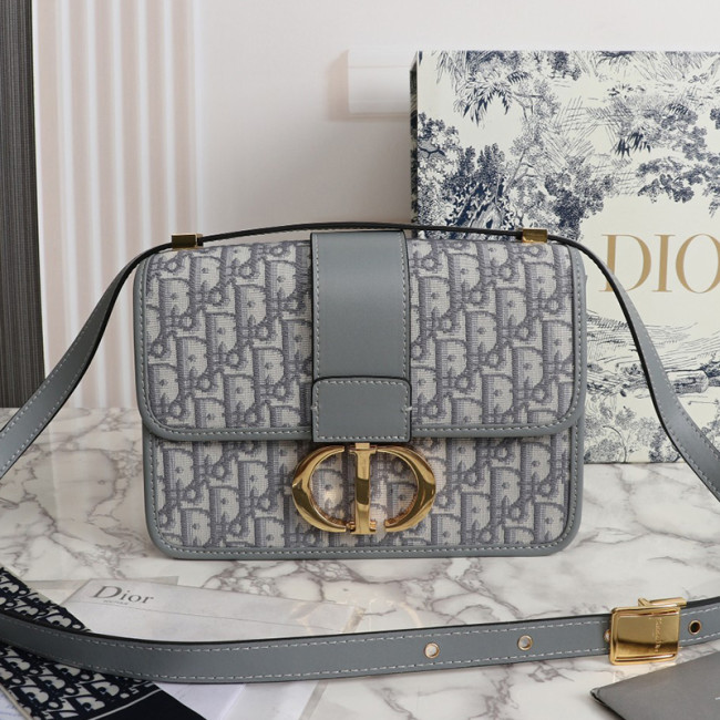 Dior Womens Bags Crossbody Bags Luxury Brand 30 MONTAIGNE BAG Gray Dior Oblique Jacquard M9203UTZQ_M932 with Original Box Whatapp