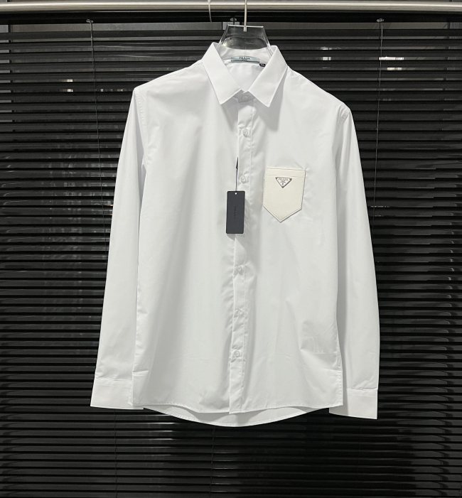 Prada Women Mens Long Sleeve Shirts Luxury Brand Mens Shirt Top Quality Whatapp