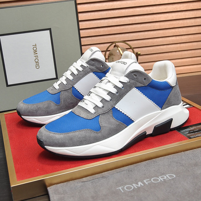 Tom Ford Mens Shoes Fashion Sneakers Luxury Brand Casual ShoesSUEDE AND NEOPRENE JAGO SNEAKER with Original Box Whatapp