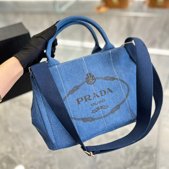 Prada Womens Shoulder Bags Denim Shopping Bag with Original Box Whatapp