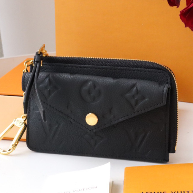 Louis Vuitton Womens Bags Wallets Coin Purse Luxury Brand CARD HOLDER RECTO VERSO Black Monogram Empreinte embossed supple grained cowhide leather with Original Box M69421 Whatapp