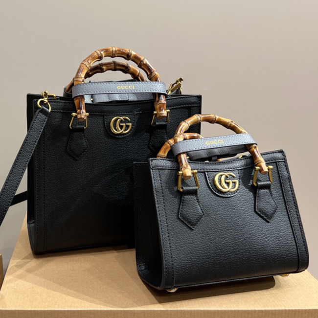 Gucci Womens Bags Shoulder Handbag Luxury Brand Gucci Diana mini tote bag in black leather 702732 U3ZDT 1260 Whatapp