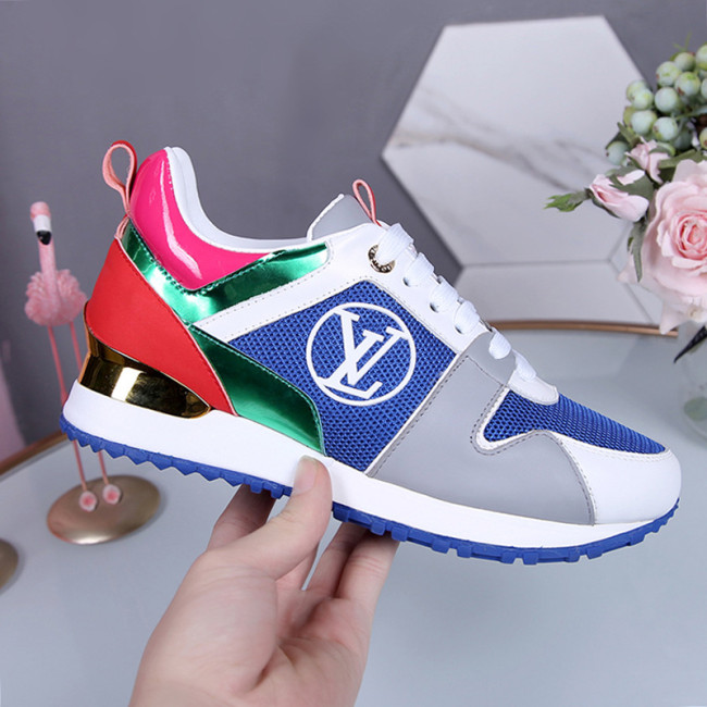 Louis Vuitton Women Shoes Sneakers Luxury Brand Lace-Up Run Away Sneaker with Original Box Whatapp