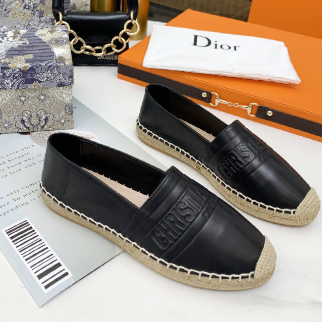 Dior Women Shoes Luxury Brand Design Dior Espadrille Nude Mesh Embroidery Womens Shoes with Original Box Whatapp