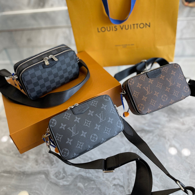 Louis Vuitton Mens Bags Clutch Luxury Brand Fashion Type ALPHA WEARABLE WALLET M80741 with Original Box Monogram Eclipse coated canvas Whatapp