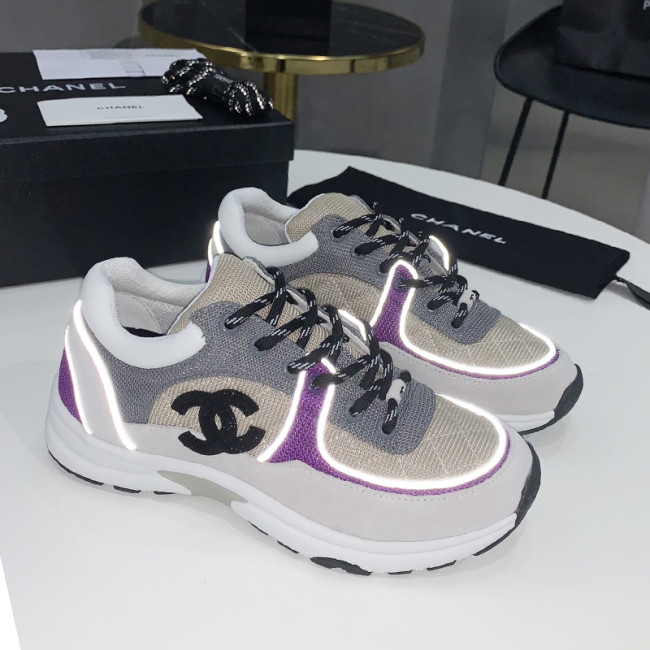 Chanel Women Shoes Sneakers Lace-Up Design Luminous Luxury Brand Sports Shoes with Original Box Whatapp