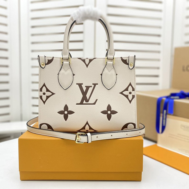 Louis Vuitton Womens Bags Handbags Luxury Brand ONTHEGO PM Cream/Bois de Rose Pink Bicolor Monogram M45654 Whatapp