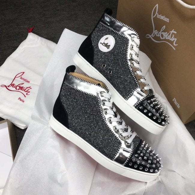 Christian Louboutin Mens Shoes Luxury Brand Red Bottom Design Louis Junior Spikes Flat with Original Box CL sneakers Whatapp