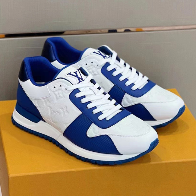 Louis Vuitton Men Shoes Sports RUN AWAY SNEAKER Running Design Luxury Brand with Original Box 1AA6OD Blue Monogram-embossed grained calf leather and Epi calf leather Whatapp