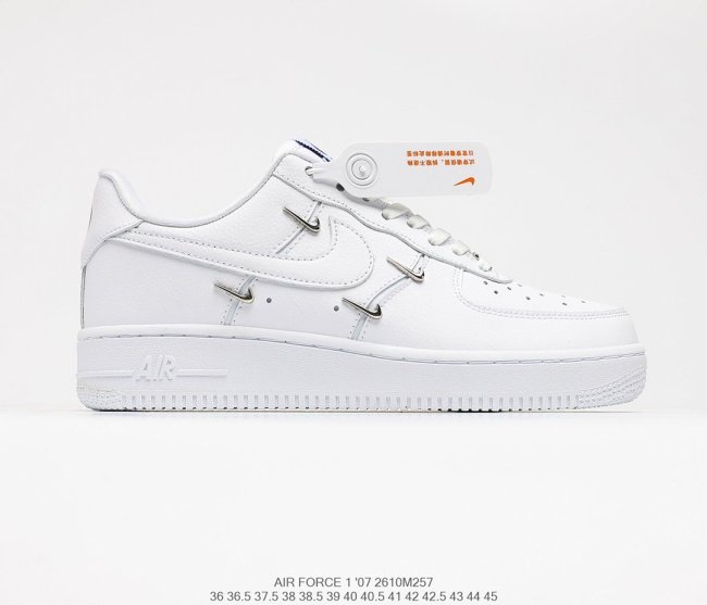 Nike Wmns Air Force 1' 07 LX Chrome Swooshes White Sneakers Men Womens Shoes 2610M257 Whatapp