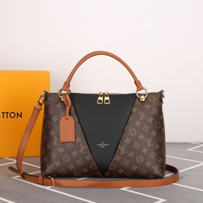 Louis Vuitton Womens Bag Handbag Luxury Brand Fashion Type V TOTE MM Black Monogram M43948 Whatapp