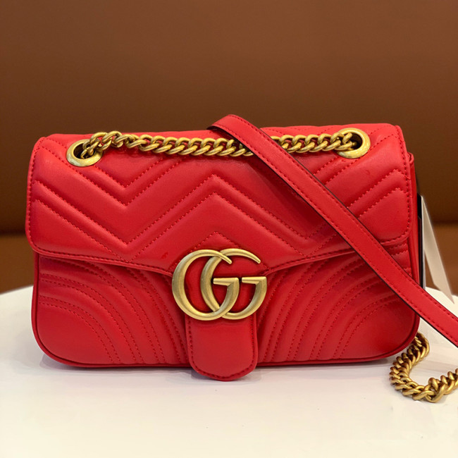 Gucci Womens Bag Crossbody Luxury GG Marmont Matelassé Shoulder Bag Hibiscus Red Leather 443497 DTDIT 6433 Whatapp