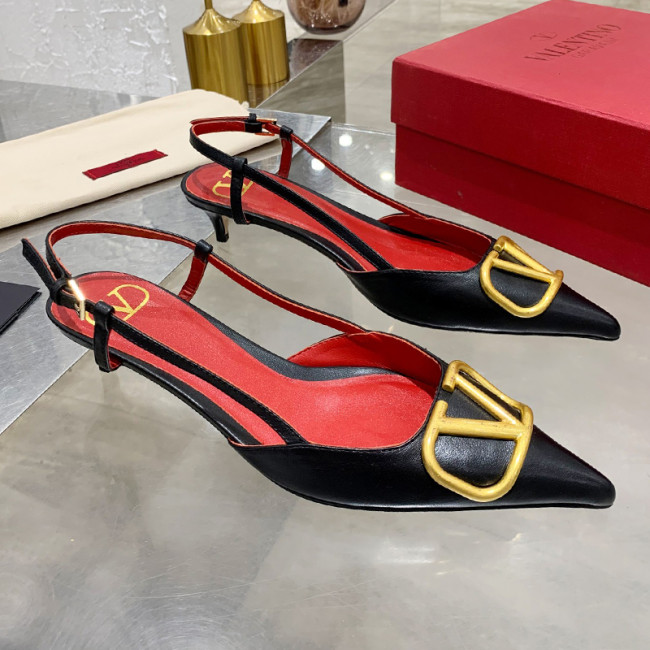 Valentino Garavani Women Fashion Shoes Pumps Luxury Brand Vlogo Signature Calfskin with Original Box 4cm Heel Whatapp