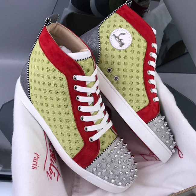 Christian Louboutin Mens Shoes Luxury Brand Red Bottom Design Louis Junior Spikes Flat with Original Box CL sneakers Whatapp